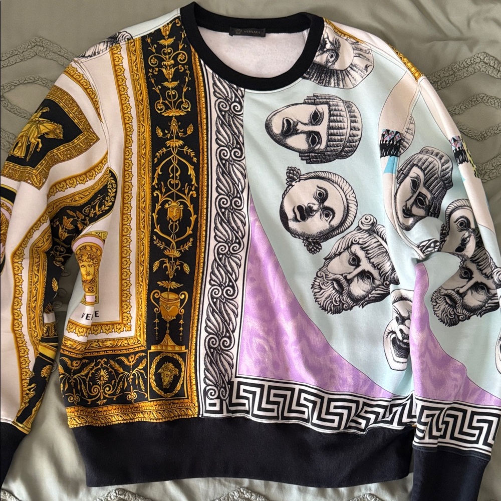 Versace Black and Gold Graphic Men's Sweater
